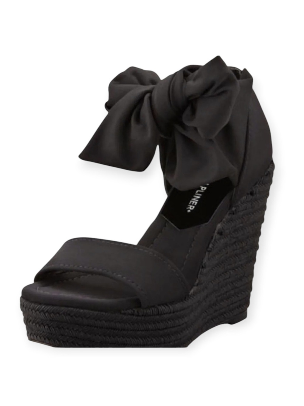 Tess Crepe Espadrille Wedge Wrap Sandals with Bow Accent, NWOB